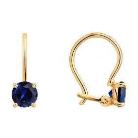 Золотые серьги SOKOLOV 727428 с сапфировым корундом 727428 фото