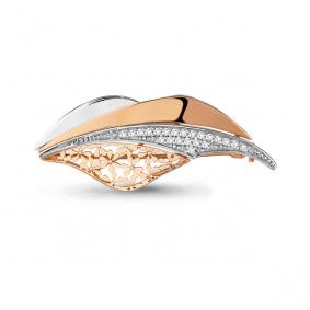 Золотая брошь AQUAMARINE 72754А с фианитом 72754А фото