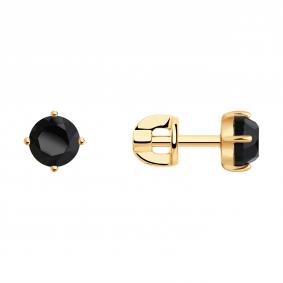 Золотые серьги SOKOLOV 727617 с ониксом 727617 фото