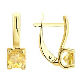 Золотые серьги SOKOLOV 727987-2 с кварцем 727987-2 фото