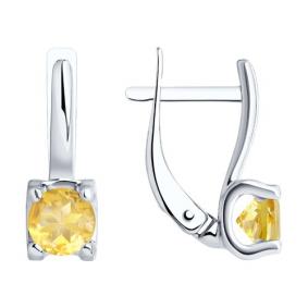 Серьги из белого золота SOKOLOV 727987-3 с кварцем 727987-3 фото