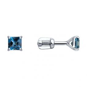 Серьги из белого золота SOKOLOV 728079-3 с Лондон топазом 728079-3 фото