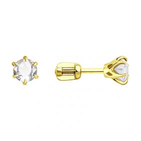 Серьги из лимонного золота SOKOLOV 728345-2 с горным хрусталём 728345-2 фото