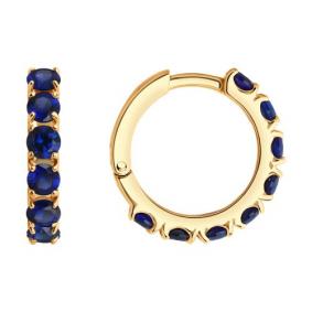 Золотые серьги SOKOLOV 728553 с сапфировым корундом 728553 фото