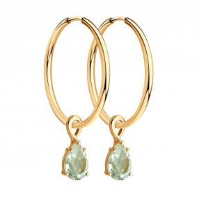 Золотые серьги SOKOLOV 728633 с празиолитом 728633 фото
