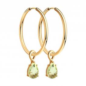 Золотые серьги-трансформеры SOKOLOV с кварцем 728635 728635 фото