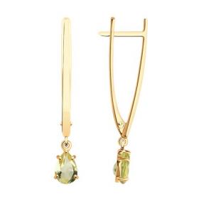 Золотые серьги SOKOLOV 728694 с кварцем 728694 фото