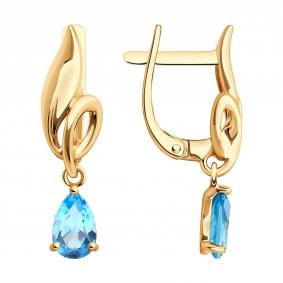 Золотые серьги SOKOLOV 728711 с топазом 728711 фото