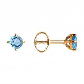 Золотые серьги SOKOLOV 728730 с топазом 728730 фото