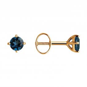 Золотые серьги SOKOLOV 728731 с Лондон топазом 728731 фото