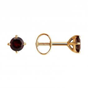 Золотые серьги SOKOLOV 728732 с гранатом 728732 фото
