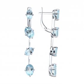 Золотые серьги SOKOLOV 728805-3 с топазом 728805-3 фото