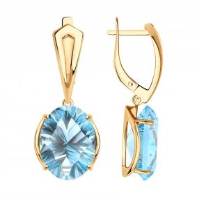 Золотые серьги SOKOLOV 728830 с топазом 728830 фото