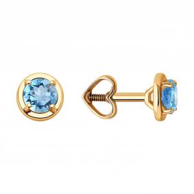 Золотые серьги SOKOLOV 728832 с топазом 728832 фото