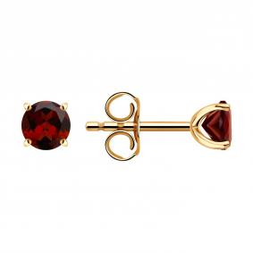 Золотые серьги SOKOLOV 729058 с гранатом 729058 фото