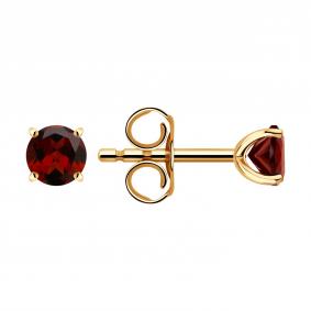 Золотые серьги SOKOLOV 729060 с гранатом 729060 фото