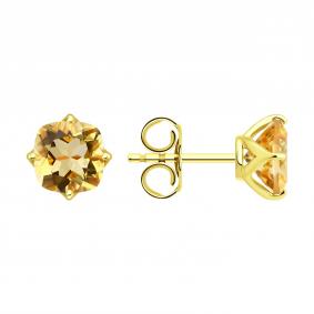 Серьги из лимонного золота SOKOLOV 729143-2 с цитрином 729143-2 фото