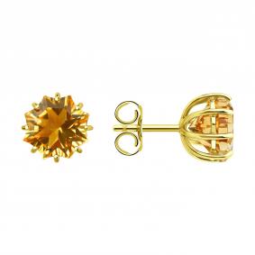 Золотые серьги SOKOLOV 729206-2 с цитрином 729206-2 фото