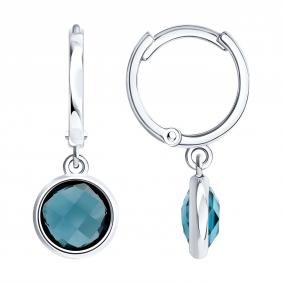 Серьги из белого золота SOKOLOV 729241-3 с Лондон топазом 729241-3 фото