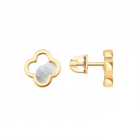 Золотые серьги SOKOLOV 729253 с перламутром 729253 фото