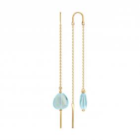 Золотые серьги SOKOLOV 729265 с топазом 729265 фото