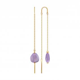 Золотые серьги SOKOLOV 729266 с аметистом 729266 фото