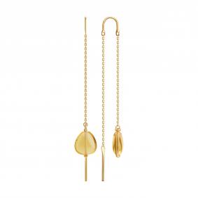 Золотые серьги SOKOLOV 729267 с цитрином 729267 фото