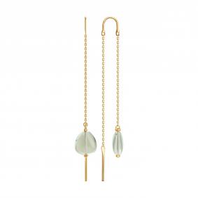 Золотые серьги SOKOLOV 729268 с празиолитом 729268 фото