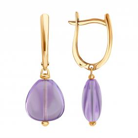 Золотые серьги SOKOLOV 729270 с аметистом 729270 фото