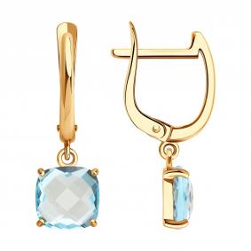 Золотые серьги SOKOLOV 729273 с топазом 729273 фото