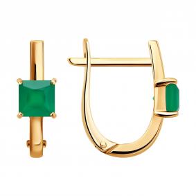 Золотые серьги SOKOLOV 729406 с агатом 729406 фото