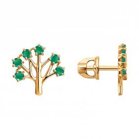 Золотые серьги SOKOLOV 729418 с агатом 729418 фото