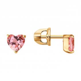 Золотые серьги SOKOLOV 729433 с ситаллом и морганитом 729433 фото