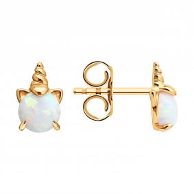 Золотые серьги SOKOLOV 729493 с опалом 729493 фото