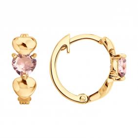 Золотые серьги SOKOLOV с ситаллом цвета Морганит 729525 729525 фото