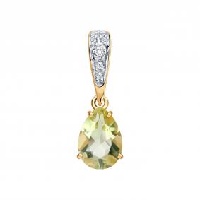 Золотая подвеска SOKOLOV 73-00151 с бриллиантом и кварцем 73-00151 фото