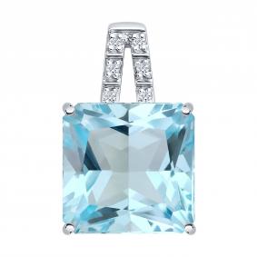 Золотая подвеска SOKOLOV 73-00188-3 с топазом и бриллиантом 73-00188-3 фото