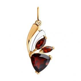 Золотая подвеска SOKOLOV 731466 с гранатом 731466 фото