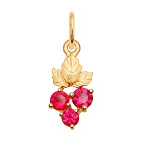 Золотая подвеска SOKOLOV 731684 с рубиновым корундом 731684 фото