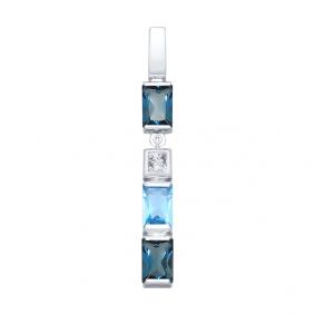 Подвеска из белого золота SOKOLOV 731727 с топазом, Лондон топазом и Swarovski 731727 фото