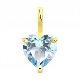 Подвеска из лимонного золота SOKOLOV 732173-2 с топазом 732173-2 фото