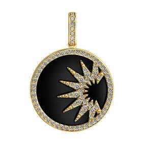 Подвеска из лимонного золота SOKOLOV 732343-2 с фианитом и агатом 732343-2 фото