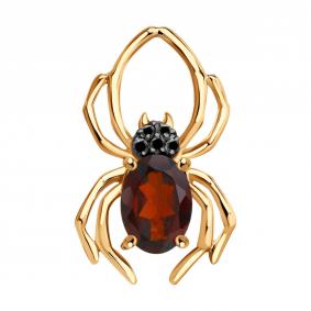 Золотая подвеска SOKOLOV 732364 с фианитом и гранатом 732364 фото