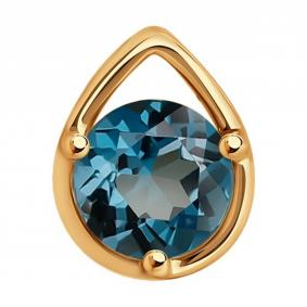 Золотая подвеска SOKOLOV 732878 с Лондон топазом 732878 фото