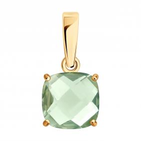 Золотая подвеска SOKOLOV 733018 с празиолитом 733018 фото