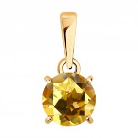 Золотая подвеска SOKOLOV 733073 с цитрином 733073 фото