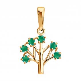 Золотая подвеска SOKOLOV 733093 с агатом 733093 фото