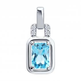 Подвеска из белого золота SOKOLOV 733099-3 с топазом и фианитом 733099-3 фото