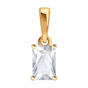 Золотая подвеска SOKOLOV 733131 с горным хрусталём 733131 фото