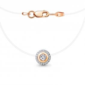 Колье на леске AQUAMARINE с фианитом 73605А 73605А фото